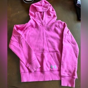 Under Armour Girls Pink Hoodie Sweatshirt, Sz YMD Youth Medium, All Season Gear‎